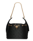 Washed Denim Quilted Small CHNL 25 Handbag Black