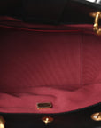 Lambskin Quilted Small Top Handle Shopping Bag Black