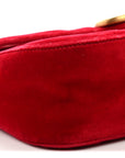 Velvet Matelasse Mini GG Marmont Shoulder Bag Hibiscus Red