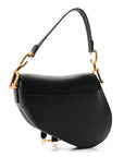Grained Calfskin Saddle Bag Black
