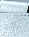 GG Supreme Monogram Textured Dollar Calfskin Web Small Ophidia Bucket Shoulder Bag Dusty Blue
