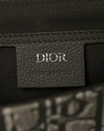 Oblique Jacquard Grained Calfskin Small Saddle Messenger Bag With Flap Green