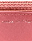 Lambskin Quilted CC Crossing Wallet On Chain WOC Pink