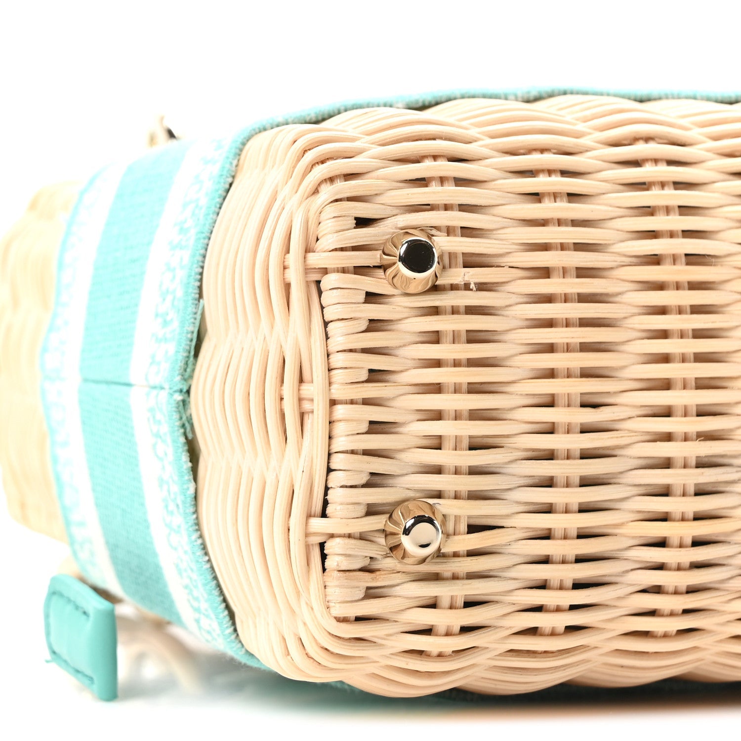 Wicker Oblique Mini Lady D1OR Bag Aquamarina