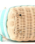 Wicker Oblique Mini Lady D1OR Bag Aquamarina