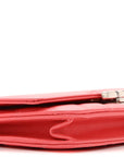 Grained Calfskin Quilted CC Box Wallet On Chain WOC Pink
