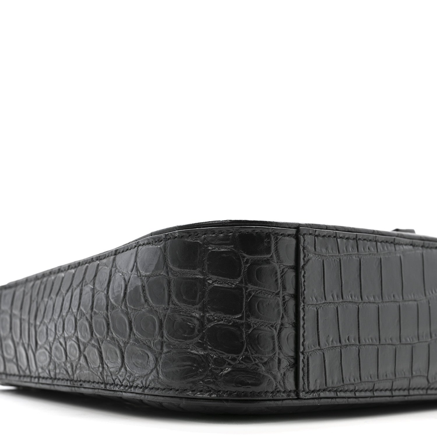 Calfskin Crocodile Embossed Le 5 A 7 Hobo Black