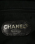 Caviar Embroidered Logo Shoulder Bag Black
