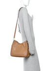 Vitello Daino Hobo Messenger Bag Caramel