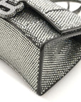 Strass Suede Hourglass Top Handle Bag XS Smoke Grey Crystal