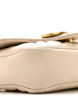 Calfskin Matelasse Super Mini GG Marmont Shoulder Bag White