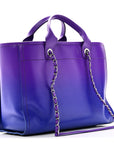 Shaded Calfskin Small Deauville Tote Purple Blue