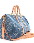 Denim Monogram New LV Remix Keepall Bandouliere 45 Blue