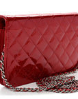 Patent Quilted Brilliant Wallet On Chain WOC Red