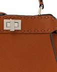 Cuoio Romano Snakeskin Selleria Mini Peekaboo Iconic Satchel Cappuccino