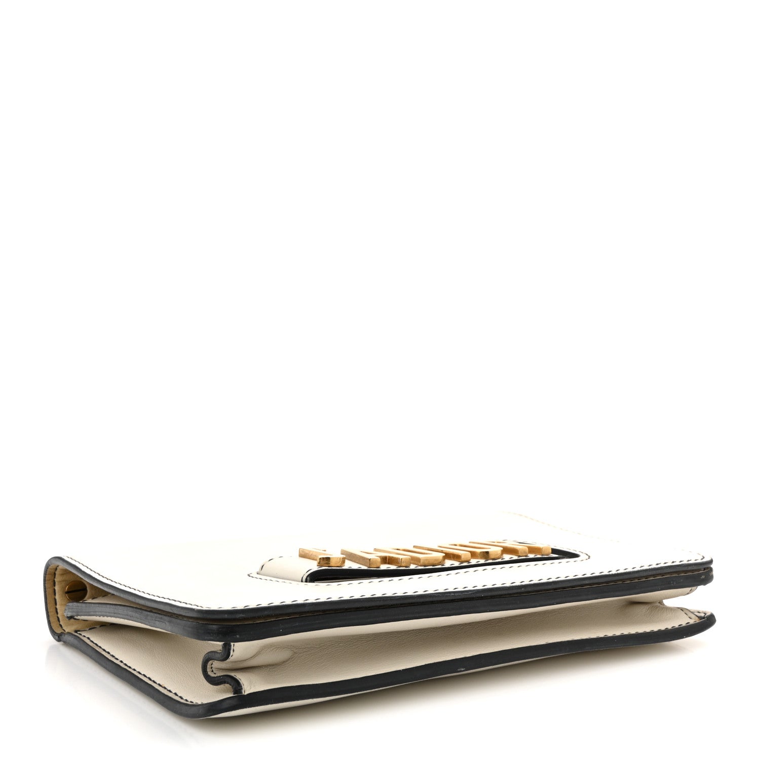 Calfskin J'AD1OR Chain Flap Bag Off White