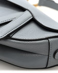 Grained Calfskin Mini Saddle Bag Sky Blue