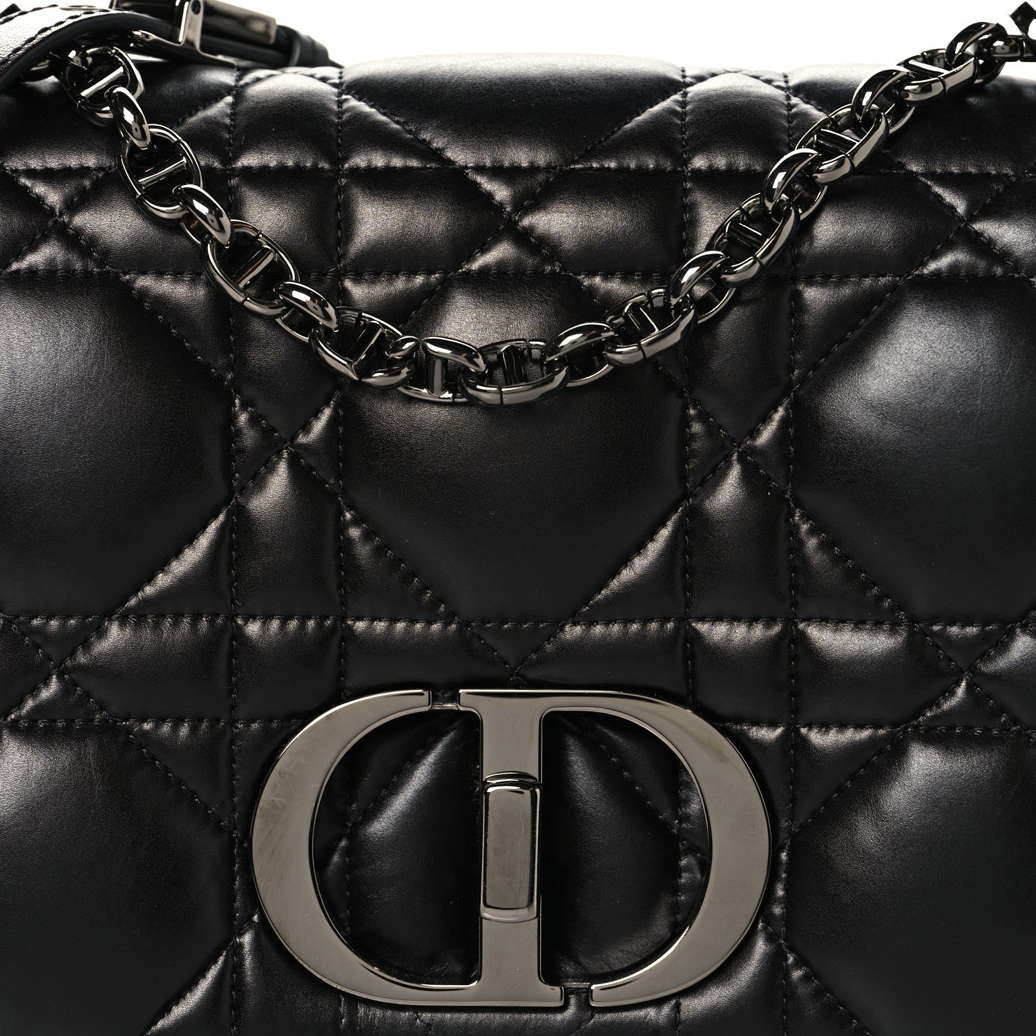 Calfskin Macrocannage Large Caro Bag Black
