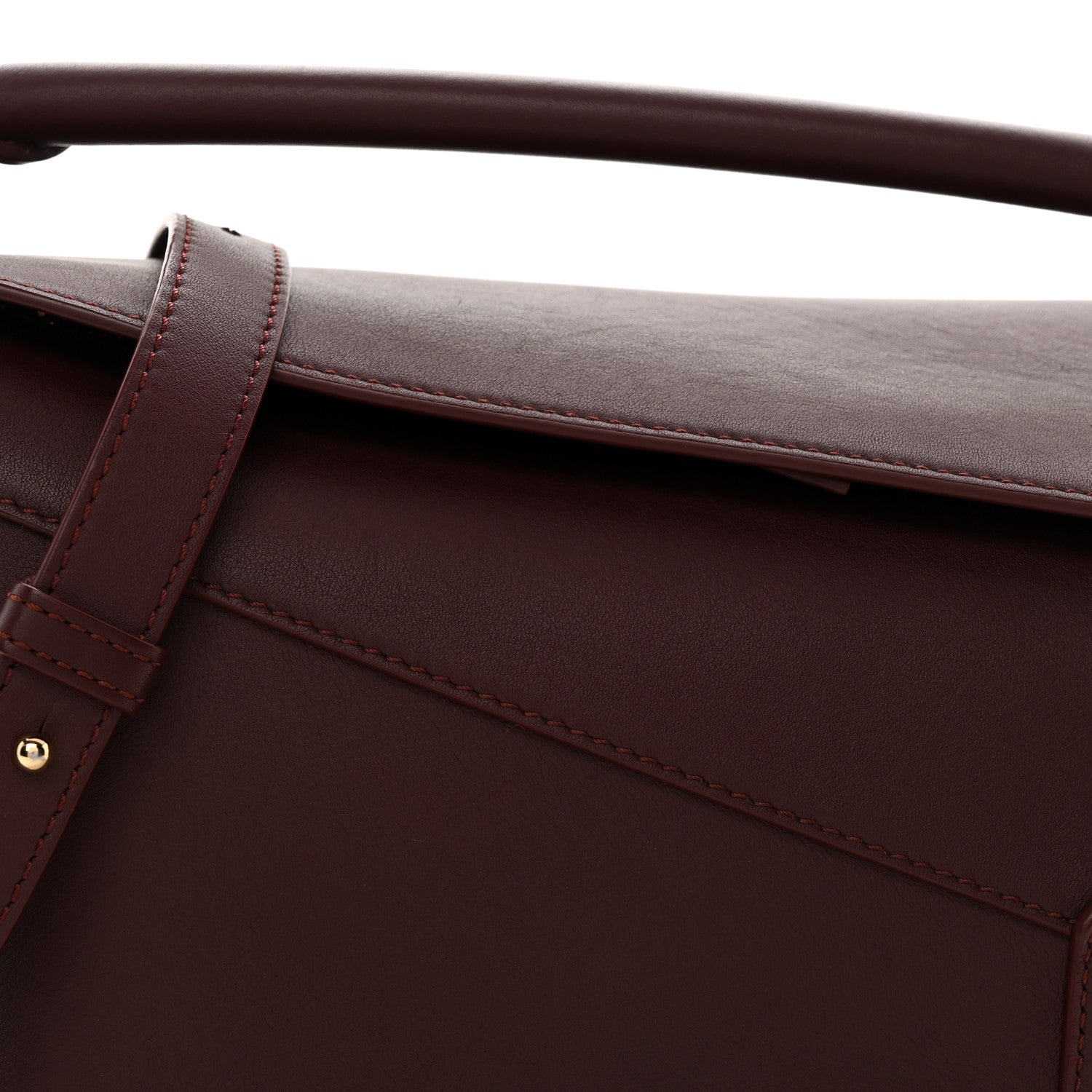 Calfskin Small Puzzle Edge Bag Burgundy