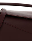 Calfskin Small Puzzle Edge Bag Burgundy