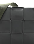 Calfskin Maxi Intreccio Cassette With Strap Bag Dark Green