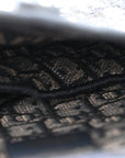 Oblique Embroidered Saddle Bag Blue