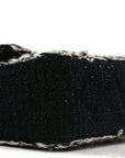 Tweed Braided Mini Rectangular Flap Black