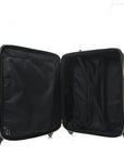 GG Supreme Monogram Four Wheel Suitcase Black
