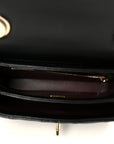 Lambskin Crystal Quilted Mini Trendy CC Dual Handle Flap Bag Black