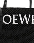 Raffia Calfskin Standard A4 Tote Bag Black
