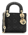 Lambskin Cannage Mini Lady D1OR Black