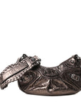 Metallic Agneau Arena Le Cagole Shoulder Bag XS Dark Bronze
