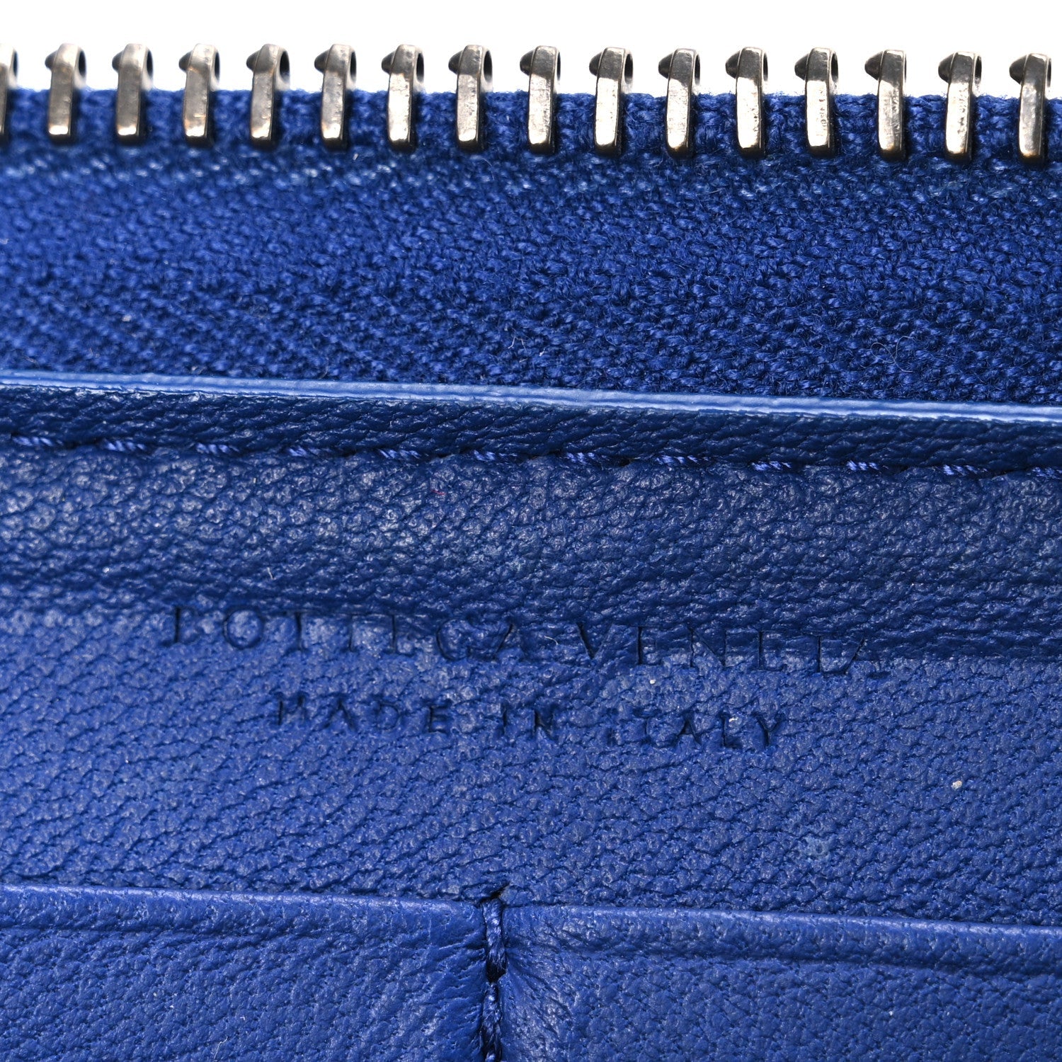 Nappa Intrecciato Zip Around Wallet Cobalt
