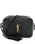 Calfskin Matelasse Monogram Lou Camera Bag Black