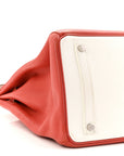 Taurillon Clemence Eclat Birkin 35 Sanguine White