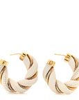 Sterling Silver Nappa Twist Hoop Earrings Gold