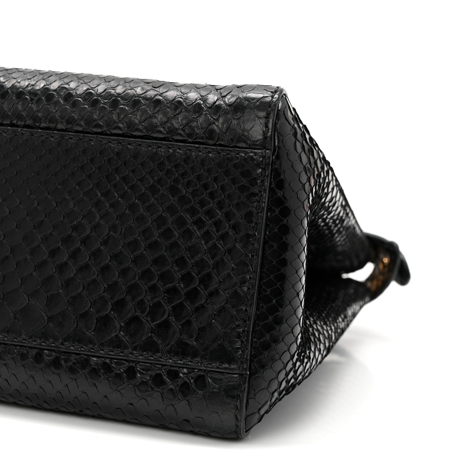 Snakeskin Nappa Mini Peekaboo Iconic Satchel Black
