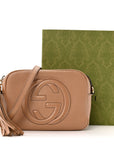 Pebbled Calfskin Small Soho Disco Bag Camelia