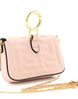 Nappa Matisse FF Embossed Nano Maxi Buckle Baguette Charm Rosa Quarzo