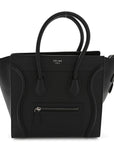 Drummed Calfskin Micro Luggage Black