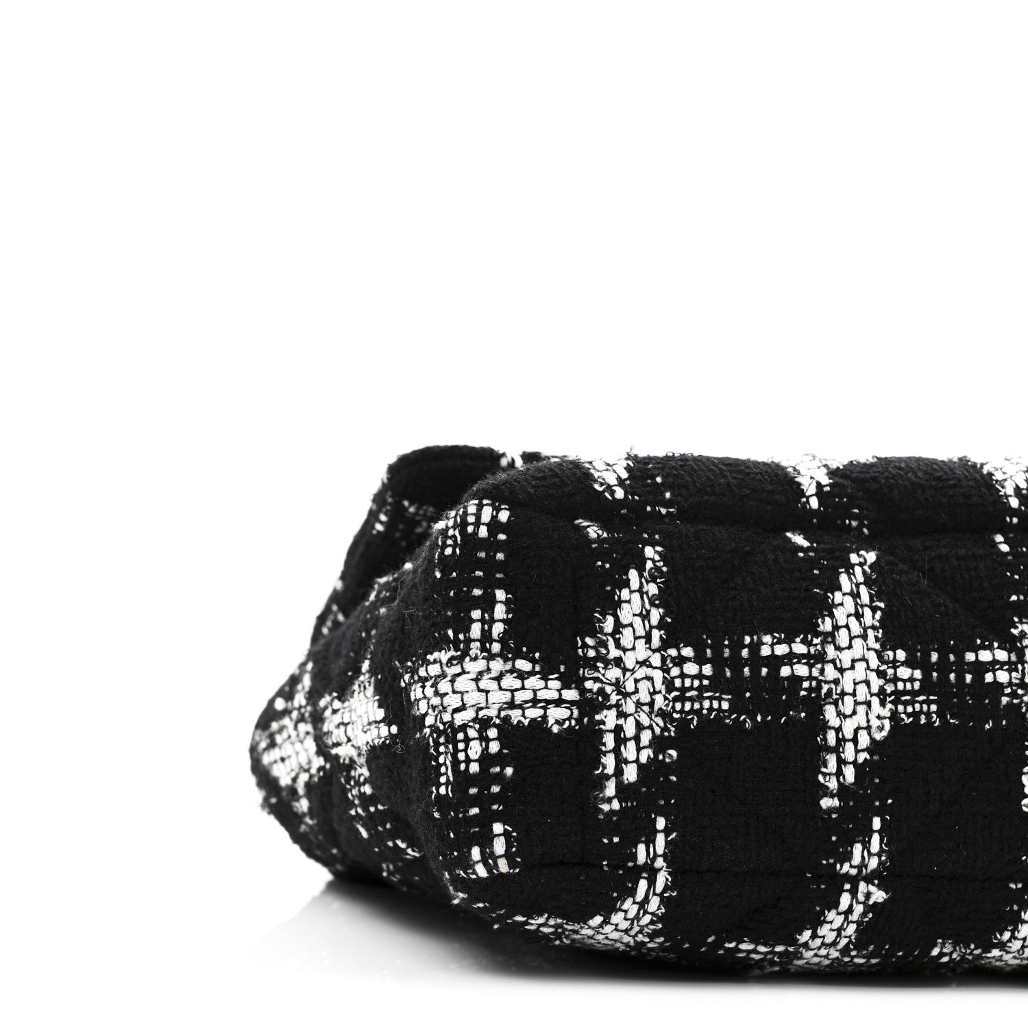 Tweed Quilted Large CHNL 19 Flap Black White