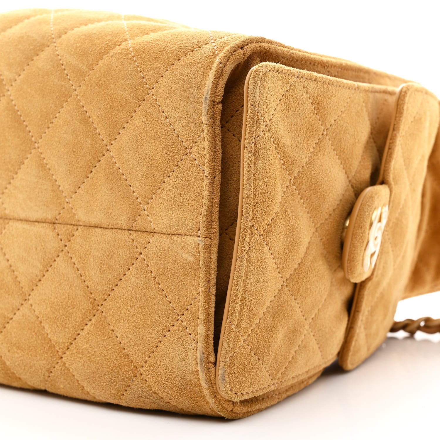 Suede Quilted Small CHNL 25 Handbag Beige