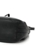 Grained Calfskin Saddle Soft Bag Black