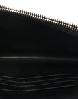 Grain De Poudre Matelasse Chevron Monogram Envelope Chain Wallet Black