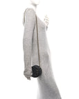 Caviar Quilted Round Filigree Crossbody Black