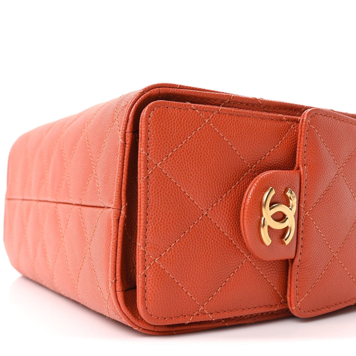 Caviar Quilted Mini CHNL 25 Handbag Dark Orange