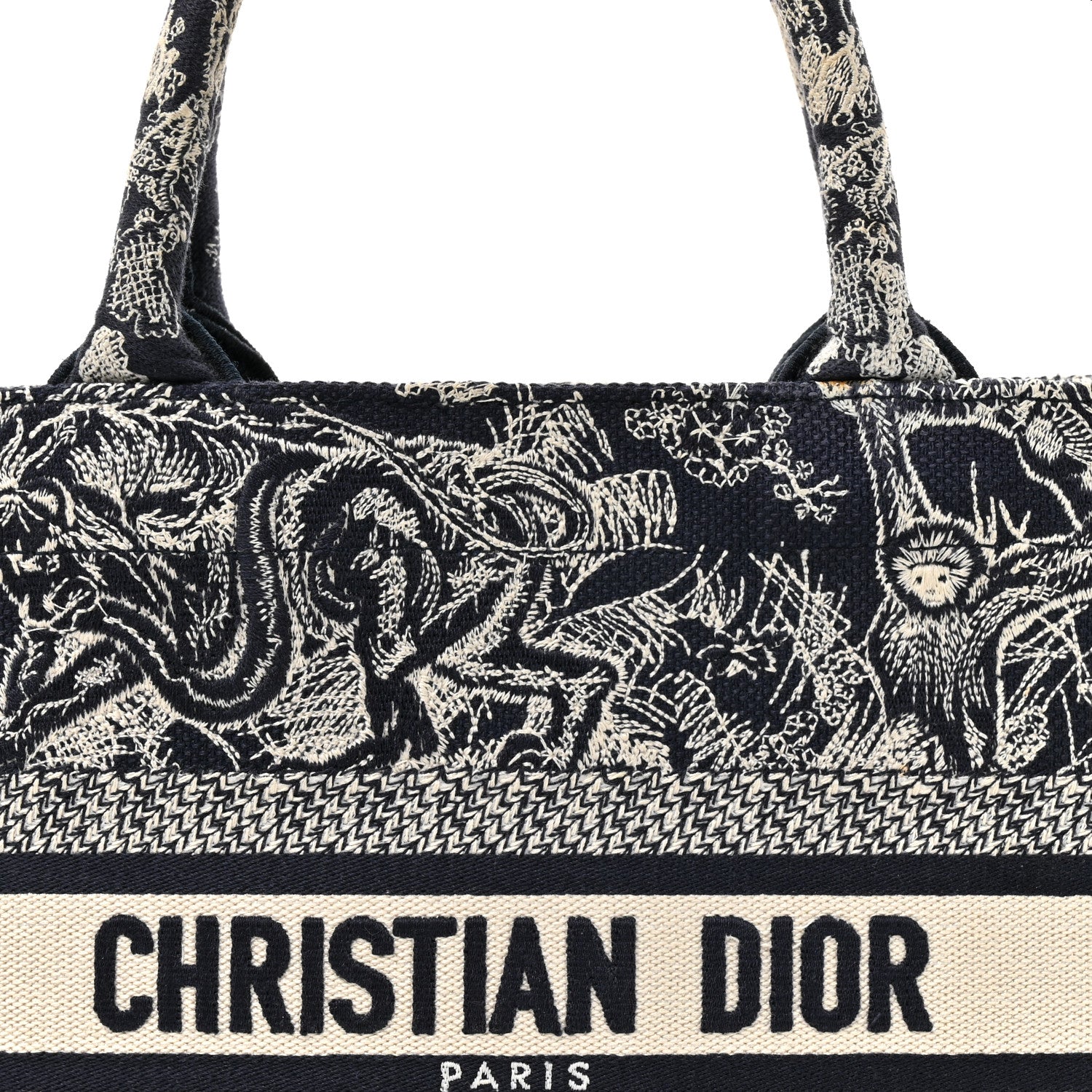 Calfskin D1ORiviera Toile De Jouy Small Book Tote With Strap Blue Multicolor