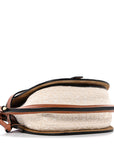 Calfskin Canvas Anagram Mini Gate Dual Bag Ecru Tan