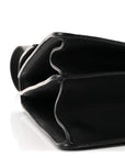 Moon Calfskin Web Large Dionysus Bamboo Top Handle Bag Black Bright Evergreen Hibiscus Red