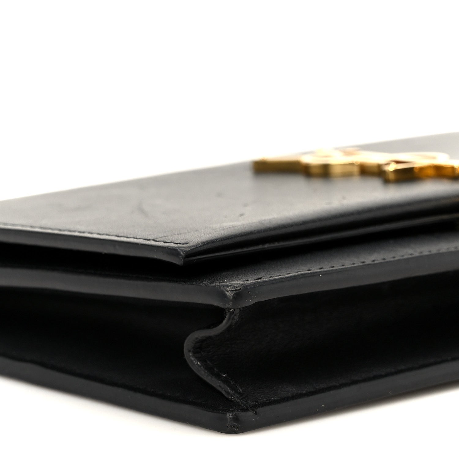Smooth Calfskin Classic Monogram Kate Tassel Chain Wallet Black